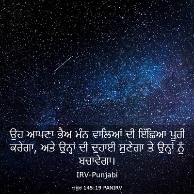 Picture 03 - ਜ਼ਬੂਰ 145:19 PANIRV - ਉਹ ਆਪਣਾ ਭੈਅ ਮੰਨ - Bible Verse Picture