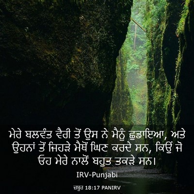 Picture 03 - ਜ਼ਬੂਰ 18:17 PANIRV - ਮੇਰੇ ਬਲਵੰਤ ਵੈਰੀ - Bible Verse Picture