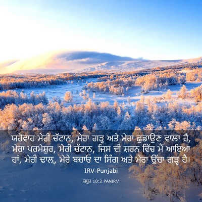 Picture 03 - ਜ਼ਬੂਰ 18:2 PANIRV - ਯਹੋਵਾਹ ਮੇਰੀ ਚੱਟਾਨ, - Bible Verse Picture