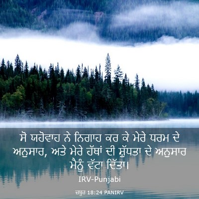 Picture 03 - ਜ਼ਬੂਰ 18:24 PANIRV - ਸੋ ਯਹੋਵਾਹ ਨੇ ਨਿਗਾਹ - Bible Verse Picture
