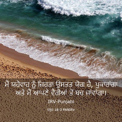 Picture 03 - ਜ਼ਬੂਰ 18:3 PANIRV - ਮੈਂ ਯਹੋਵਾਹ ਨੂੰ - Bible Verse Picture
