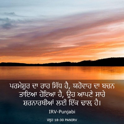 Picture 03 - ਜ਼ਬੂਰ 18:30 PANIRV - ਪਰਮੇਸ਼ੁਰ ਦਾ ਰਾਹ - Bible Verse Picture