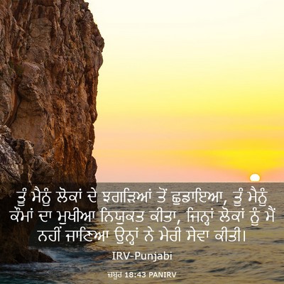 Picture 03 - ਜ਼ਬੂਰ 18:43 PANIRV - ਤੂੰ ਮੈਨੂੰ ਲੋਕਾਂ ਦੇ - Bible Verse Picture