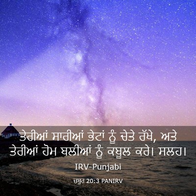 Picture 03 - ਜ਼ਬੂਰ 20:3 PANIRV - ਤੇਰੀਆਂ ਸਾਰੀਆਂ - Bible Verse Picture