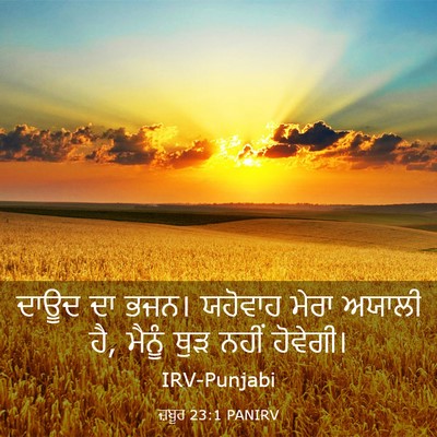 Picture 03 - ਜ਼ਬੂਰ 23:1 PANIRV - ਦਾਊਦ ਦਾ ਭਜਨ। - Bible Verse Picture