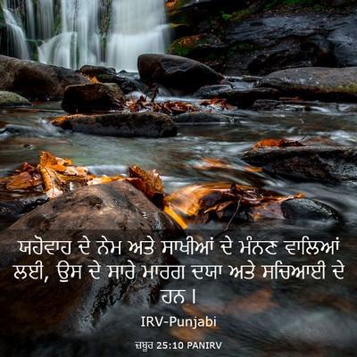 Picture 03 - ਜ਼ਬੂਰ 25:10 PANIRV - ਯਹੋਵਾਹ ਦੇ ਨੇਮ ਅਤੇ - Bible Verse Picture