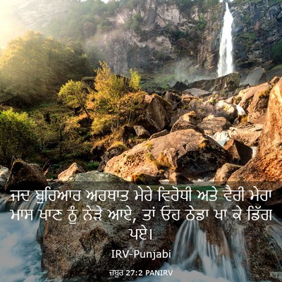 Picture 03 - ਜ਼ਬੂਰ 27:2 PANIRV - ਜਦ ਬੁਰਿਆਰ ਅਰਥਾਤ - Bible Verse Picture