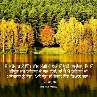 Picture 03 - ਜ਼ਬੂਰ 27:4 PANIRV - ਮੈਂ ਯਹੋਵਾਹ ਤੋਂ ਇੱਕ - Bible Verse Picture