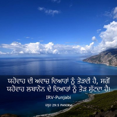 Picture 03 - ਜ਼ਬੂਰ 29:5 PANIRV - ਯਹੋਵਾਹ ਦੀ ਅਵਾਜ਼ - Bible Verse Picture
