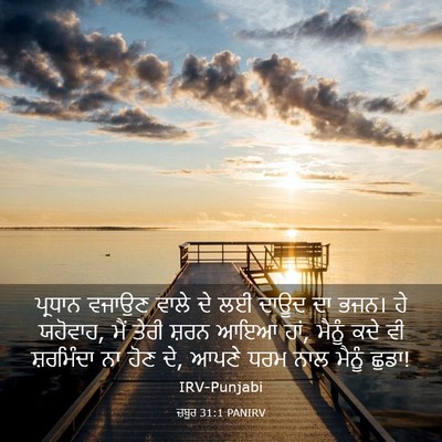 Picture 03 - ਜ਼ਬੂਰ 31:1 PANIRV - ਪ੍ਰਧਾਨ ਵਜਾਉਣ ਵਾਲੇ - Bible Verse Picture