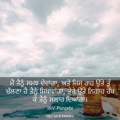 Picture 03 - ਜ਼ਬੂਰ 32:8 PANIRV - ਮੈਂ ਤੈਨੂੰ ਸਮਝ - Bible Verse Picture