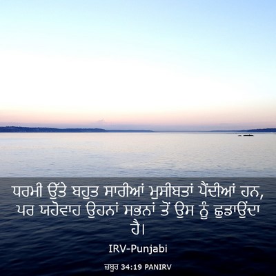 Picture 03 - ਜ਼ਬੂਰ 34:19 PANIRV - ਧਰਮੀ ਉੱਤੇ ਬਹੁਤ - Bible Verse Picture