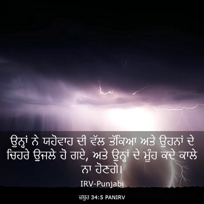 Picture 03 - ਜ਼ਬੂਰ 34:5 PANIRV - ਉਨ੍ਹਾਂ ਨੇ ਯਹੋਵਾਹ - Bible Verse Picture