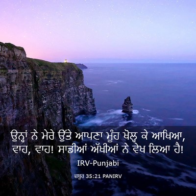 Picture 03 - ਜ਼ਬੂਰ 35:21 PANIRV - ਉਨ੍ਹਾਂ ਨੇ ਮੇਰੇ - Bible Verse Picture