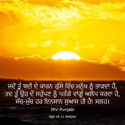 Picture 03 - ਜ਼ਬੂਰ 39:11 PANIRV - ਜਦੋਂ ਤੂੰ ਬਦੀ ਦੇ - Bible Verse Picture
