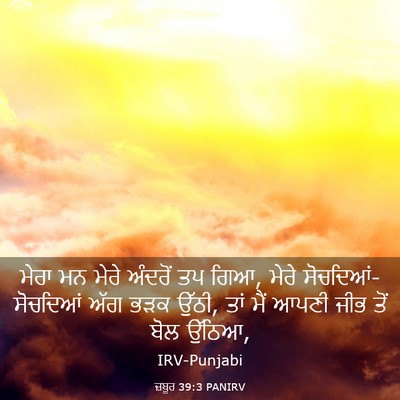 Picture 03 - ਜ਼ਬੂਰ 39:3 PANIRV - ਮੇਰਾ ਮਨ ਮੇਰੇ - Bible Verse Picture