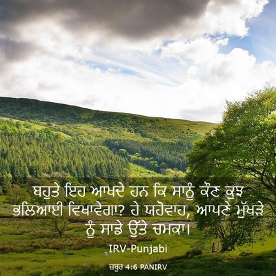 Picture 03 - ਜ਼ਬੂਰ 4:6 PANIRV - ਬਹੁਤੇ ਇਹ ਆਖਦੇ ਹਨ ਕਿ - Bible Verse Picture