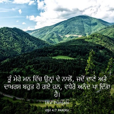 Picture 03 - ਜ਼ਬੂਰ 4:7 PANIRV - ਤੂੰ ਮੇਰੇ ਮਨ ਵਿੱਚ - Bible Verse Picture