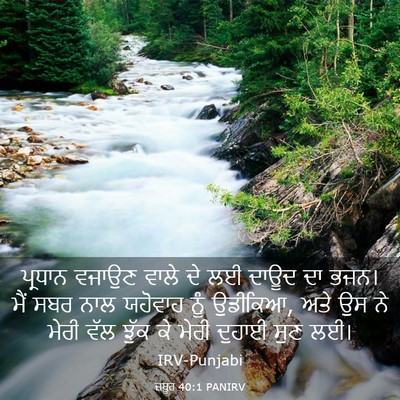 Picture 03 - ਜ਼ਬੂਰ 40:1 PANIRV - ਪ੍ਰਧਾਨ ਵਜਾਉਣ ਵਾਲੇ - Bible Verse Picture