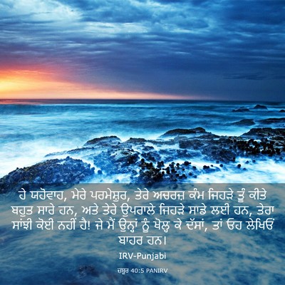 Picture 03 - ਜ਼ਬੂਰ 40:5 PANIRV - ਹੇ ਯਹੋਵਾਹ, ਮੇਰੇ - Bible Verse Picture