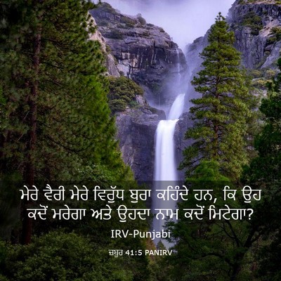 Picture 03 - ਜ਼ਬੂਰ 41:5 PANIRV - ਮੇਰੇ ਵੈਰੀ ਮੇਰੇ - Bible Verse Picture