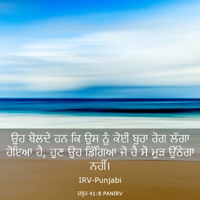 Picture 03 - ਜ਼ਬੂਰ 41:8 PANIRV - ਉਹ ਬੋਲਦੇ ਹਨ ਕਿ ਉਸ - Bible Verse Picture