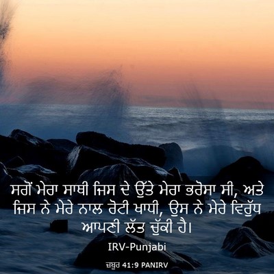 Picture 03 - ਜ਼ਬੂਰ 41:9 PANIRV - ਸਗੋਂ ਮੇਰਾ ਸਾਥੀ ਜਿਸ - Bible Verse Picture