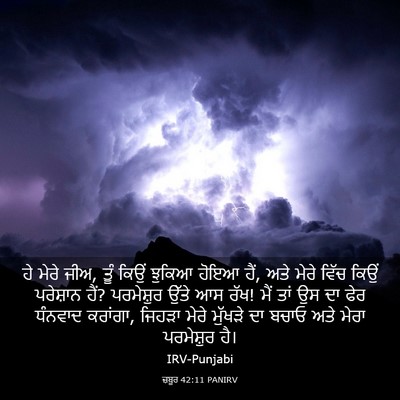 Picture 03 - ਜ਼ਬੂਰ 42:11 PANIRV - ਹੇ ਮੇਰੇ ਜੀਅ, ਤੂੰ - Bible Verse Picture