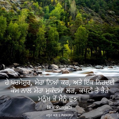 Picture 03 - ਜ਼ਬੂਰ 43:1 PANIRV - ਹੇ ਪਰਮੇਸ਼ੁਰ, ਮੇਰਾ - Bible Verse Picture