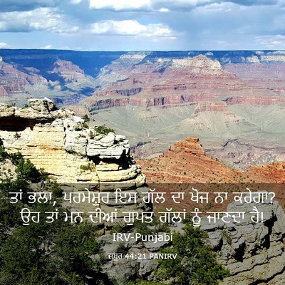 Picture 03 - ਜ਼ਬੂਰ 44:21 PANIRV - ਤਾਂ ਭਲਾ, ਪਰਮੇਸ਼ੁਰ - Bible Verse Picture