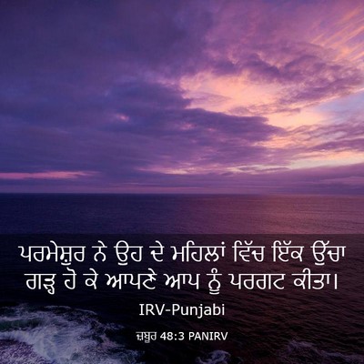 Picture 03 - ਜ਼ਬੂਰ 48:3 PANIRV - ਪਰਮੇਸ਼ੁਰ ਨੇ ਉਹ ਦੇ - Bible Verse Picture
