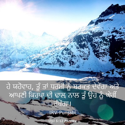 Picture 03 - ਜ਼ਬੂਰ 5:12 PANIRV - ਹੇ ਯਹੋਵਾਹ, ਤੂੰ ਤਾਂ - Bible Verse Picture