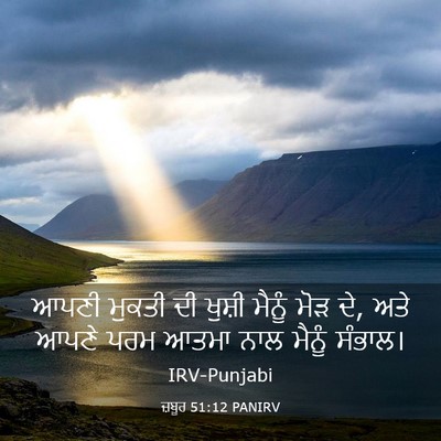 Picture 03 - ਜ਼ਬੂਰ 51:12 PANIRV - ਆਪਣੀ ਮੁਕਤੀ ਦੀ - Bible Verse Picture