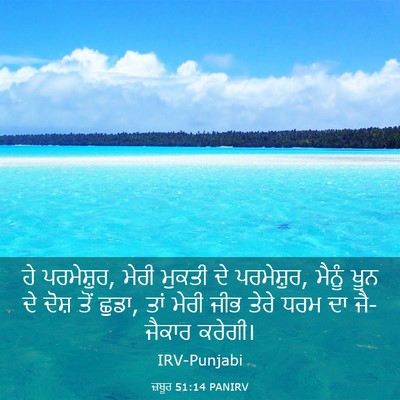 Picture 03 - ਜ਼ਬੂਰ 51:14 PANIRV - ਹੇ ਪਰਮੇਸ਼ੁਰ, ਮੇਰੀ - Bible Verse Picture