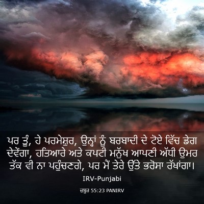 Picture 03 - ਜ਼ਬੂਰ 55:23 PANIRV - ਪਰ ਤੂੰ, ਹੇ - Bible Verse Picture