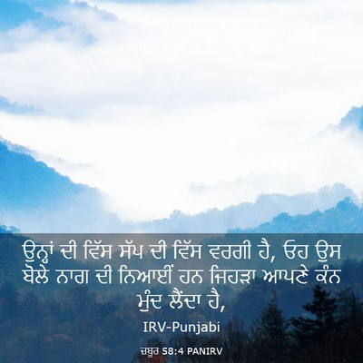 Picture 03 - ਜ਼ਬੂਰ 58:4 PANIRV - ਉਨ੍ਹਾਂ ਦੀ ਵਿੱਸ ਸੱਪ - Bible Verse Picture