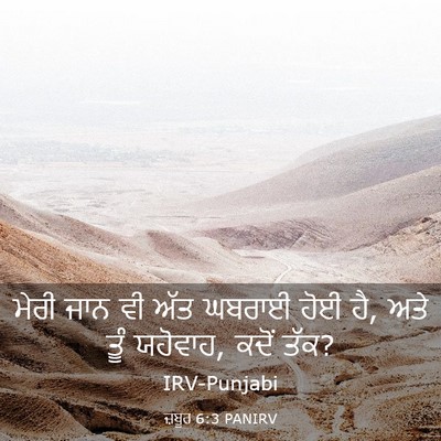 Picture 03 - ਜ਼ਬੂਰ 6:3 PANIRV - ਮੇਰੀ ਜਾਨ ਵੀ ਅੱਤ - Bible Verse Picture