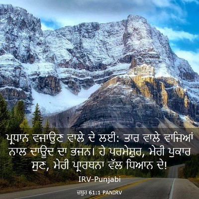 Picture 03 - ਜ਼ਬੂਰ 61:1 PANIRV - ਪ੍ਰਧਾਨ ਵਜਾਉਣ ਵਾਲੇ - Bible Verse Picture