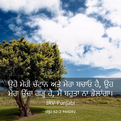Picture 03 - ਜ਼ਬੂਰ 62:2 PANIRV - ਉਹੋ ਮੇਰੀ ਚੱਟਾਨ ਅਤੇ - Bible Verse Picture