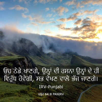Picture 03 - ਜ਼ਬੂਰ 64:8 PANIRV - ਓਹ ਠੇਡੇ ਖਾਣਗੇ, - Bible Verse Picture