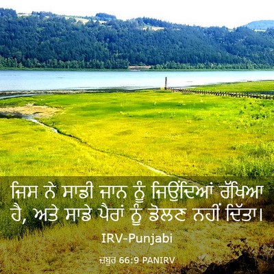 Picture 03 - ਜ਼ਬੂਰ 66:9 PANIRV - ਜਿਸ ਨੇ ਸਾਡੀ ਜਾਨ ਨੂੰ - Bible Verse Picture