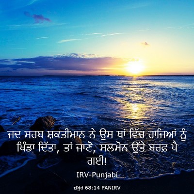 Picture 03 - ਜ਼ਬੂਰ 68:14 PANIRV - ਜਦ ਸਰਬ ਸ਼ਕਤੀਮਾਨ ਨੇ - Bible Verse Picture
