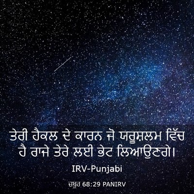 Picture 03 - ਜ਼ਬੂਰ 68:29 PANIRV - ਤੇਰੀ ਹੈਕਲ ਦੇ ਕਾਰਨ - Bible Verse Picture