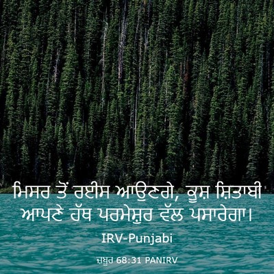 Picture 03 - ਜ਼ਬੂਰ 68:31 PANIRV - ਮਿਸਰ ਤੋਂ ਰਈਸ ਆਉਣਗੇ, - Bible Verse Picture