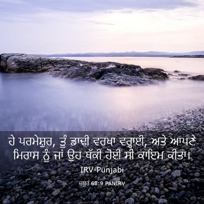 Picture 03 - ਜ਼ਬੂਰ 68:9 PANIRV - ਹੇ ਪਰਮੇਸ਼ੁਰ, ਤੂੰ - Bible Verse Picture