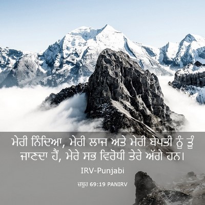 Picture 03 - ਜ਼ਬੂਰ 69:19 PANIRV - ਮੇਰੀ ਨਿੰਦਿਆ, ਮੇਰੀ - Bible Verse Picture