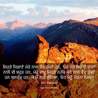 Picture 03 - ਜ਼ਬੂਰ 69:4 PANIRV - ਜਿਹੜੇ ਧਿਗਾਣੇ ਮੇਰੇ - Bible Verse Picture