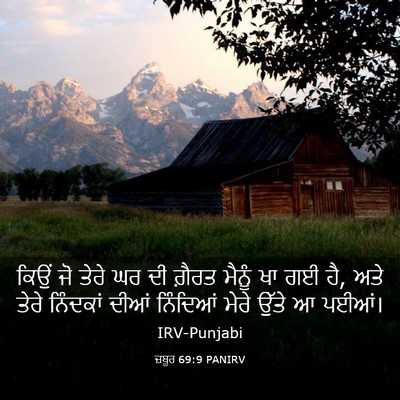 Picture 03 - ਜ਼ਬੂਰ 69:9 PANIRV - ਕਿਉਂ ਜੋ ਤੇਰੇ ਘਰ ਦੀ - Bible Verse Picture