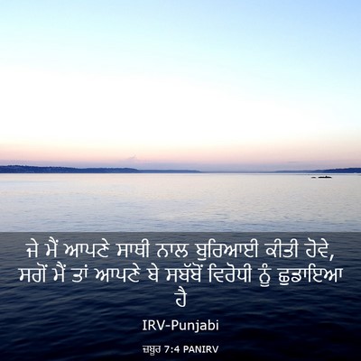 Picture 03 - ਜ਼ਬੂਰ 7:4 PANIRV - ਜੇ ਮੈਂ ਆਪਣੇ ਸਾਥੀ - Bible Verse Picture