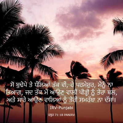 Picture 03 - ਜ਼ਬੂਰ 71:18 PANIRV - ਸੋ ਬੁਢੇਪੇ ਤੇ - Bible Verse Picture